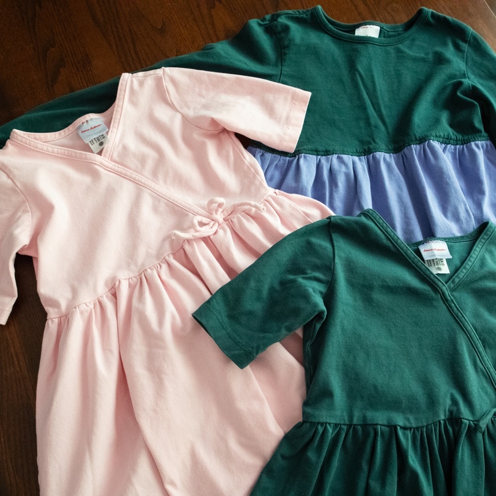 Hanna Andersson Girls Dress Set of 3